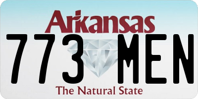 AR license plate 773MEN