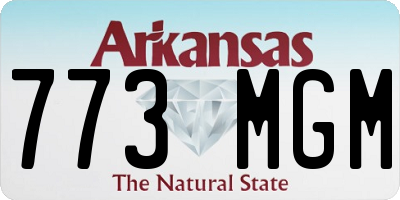 AR license plate 773MGM