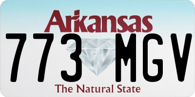 AR license plate 773MGV