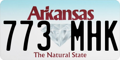 AR license plate 773MHK