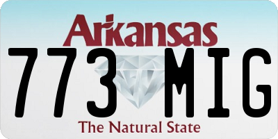 AR license plate 773MIG