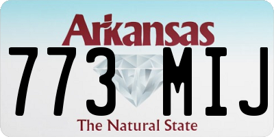 AR license plate 773MIJ