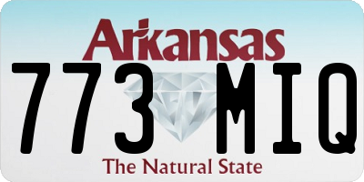 AR license plate 773MIQ