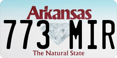 AR license plate 773MIR