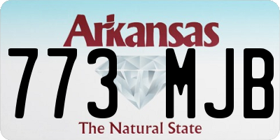 AR license plate 773MJB