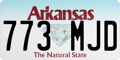 AR license plate 773MJD