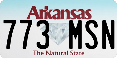 AR license plate 773MSN