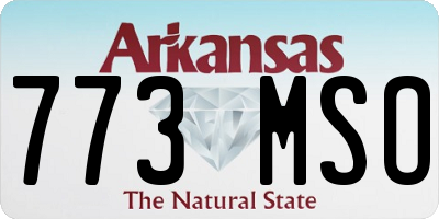 AR license plate 773MSO