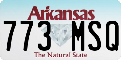 AR license plate 773MSQ