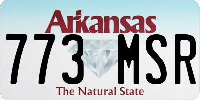 AR license plate 773MSR