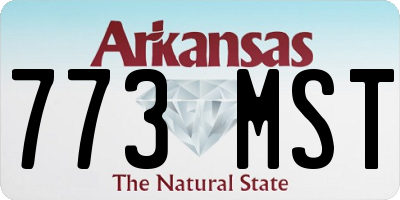 AR license plate 773MST