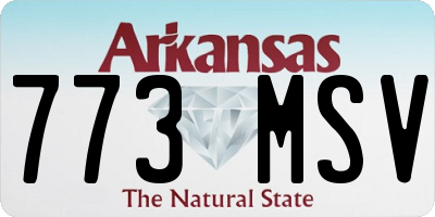 AR license plate 773MSV