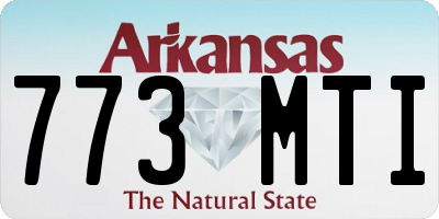 AR license plate 773MTI