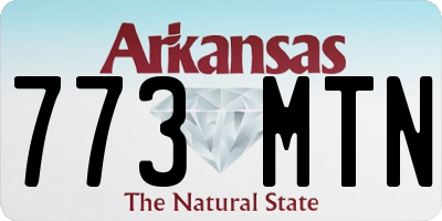 AR license plate 773MTN