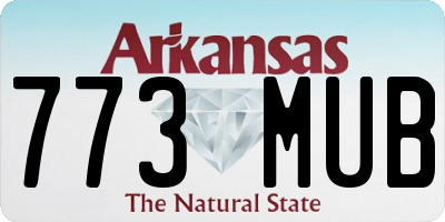 AR license plate 773MUB