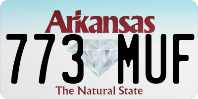 AR license plate 773MUF