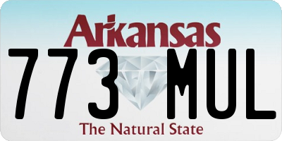 AR license plate 773MUL