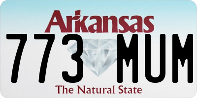 AR license plate 773MUM