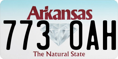 AR license plate 773OAH