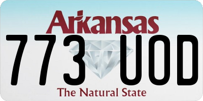 AR license plate 773UOD