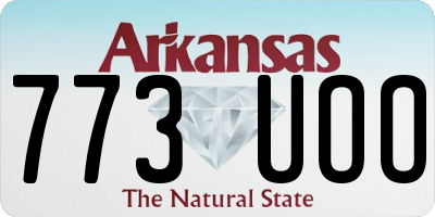 AR license plate 773UOO