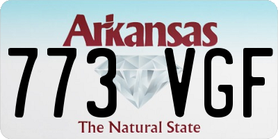 AR license plate 773VGF