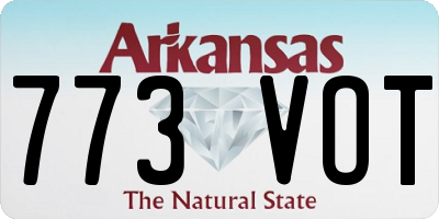 AR license plate 773VOT