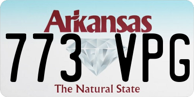 AR license plate 773VPG