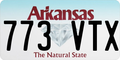 AR license plate 773VTX