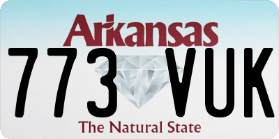 AR license plate 773VUK