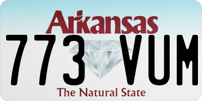 AR license plate 773VUM