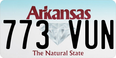 AR license plate 773VUN
