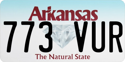 AR license plate 773VUR