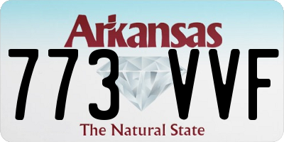 AR license plate 773VVF