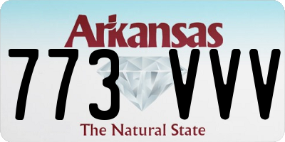 AR license plate 773VVV