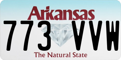 AR license plate 773VVW