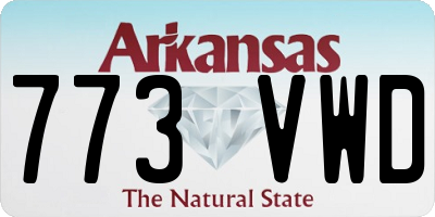 AR license plate 773VWD