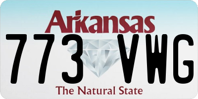 AR license plate 773VWG