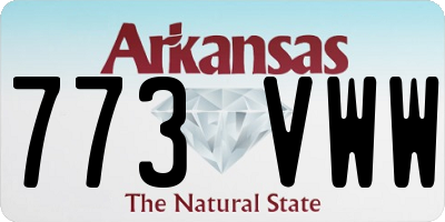AR license plate 773VWW