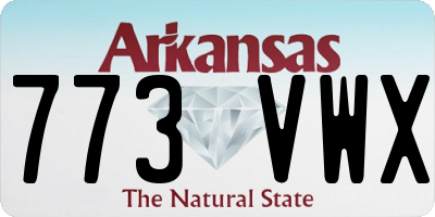 AR license plate 773VWX