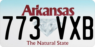 AR license plate 773VXB