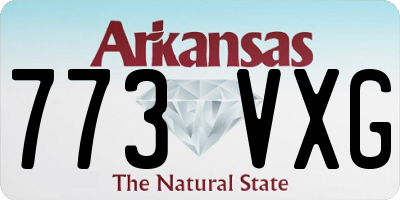 AR license plate 773VXG