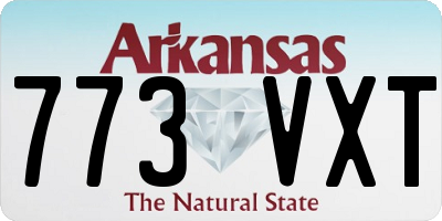 AR license plate 773VXT