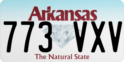 AR license plate 773VXV