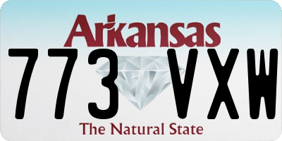 AR license plate 773VXW