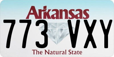 AR license plate 773VXY
