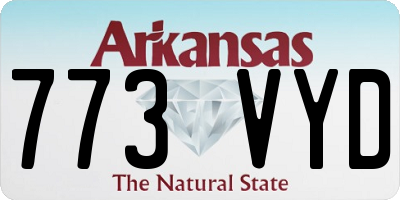 AR license plate 773VYD
