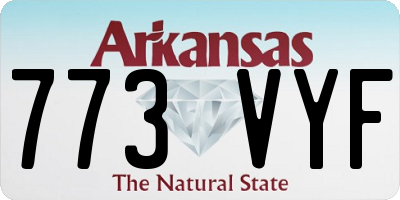 AR license plate 773VYF