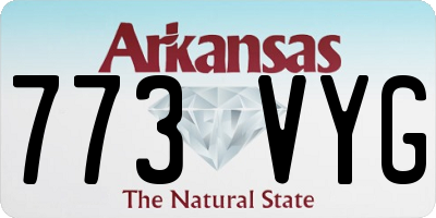 AR license plate 773VYG