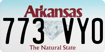 AR license plate 773VYO